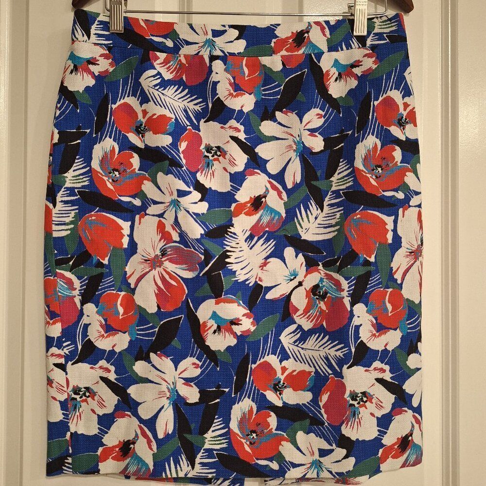 J. Crew multicolor floral cotton skirt size‎ 6